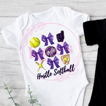 Hustle Softball Collage Onesies